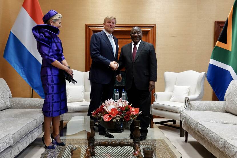 Koning Willem-Alexander, Koningin Máxima en president Ramaphosa Zuid-afrika