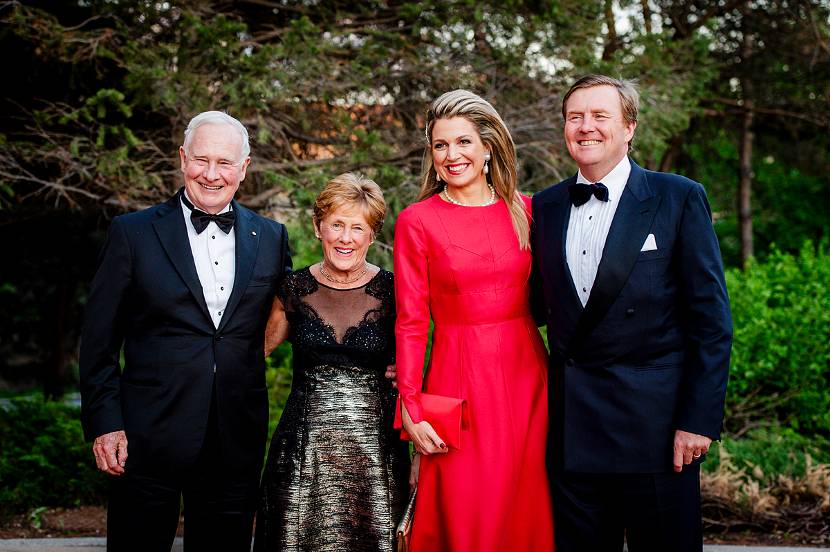 David Johnston, Gouverneur-Generaal van Canada, zijn echtgenote Sharon Johnston, Koningin Máxima en Koning Willem-Alexander
